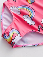 Girls' Rainbow Pony Swimsuit Ages 2-9