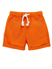Boys Casual Shorts Drawstring Waist Kids Summer Clothes