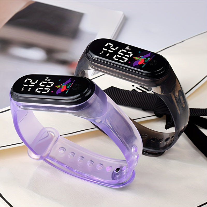 Transparent LED Electronic Watch Waterproof Touch Screen