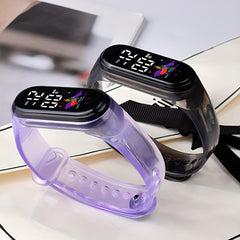 Transparent LED Electronic Watch Waterproof Touch Screen