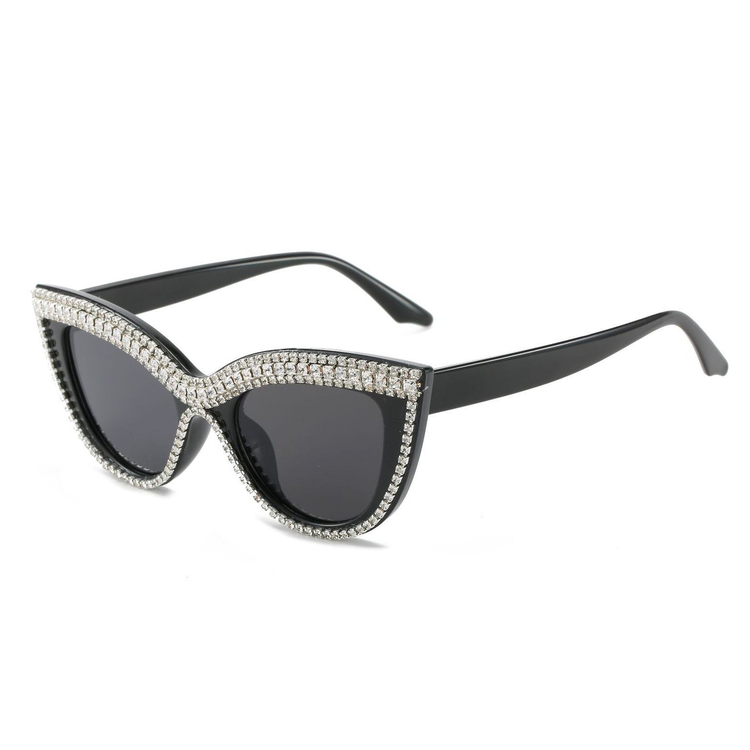 Boho Cat Eye Sunglasses with Rhinestones for Women