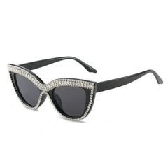Boho Cat Eye Sunglasses with Rhinestones for Women