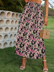 Floral Print Elastic Waist Skirt for Spring & Summer Women's Clothing