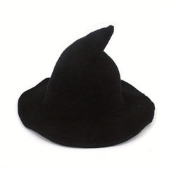 Gothic Witch Wool Knit Hat for Halloween Parties