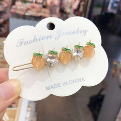 Crystal & Strawberry Hairpin Sweet Clip