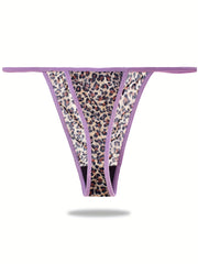 3 Pack Plus Size Leopard Print Lace Thongs High Stretch Sexy Panties