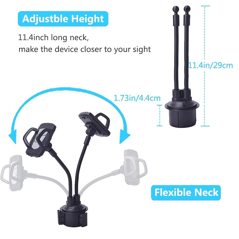 Universal Magnetic Car Cup Holder for 2 Phones 360° Rotation