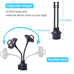 Universal Magnetic Car Cup Holder for 2 Phones 360° Rotation