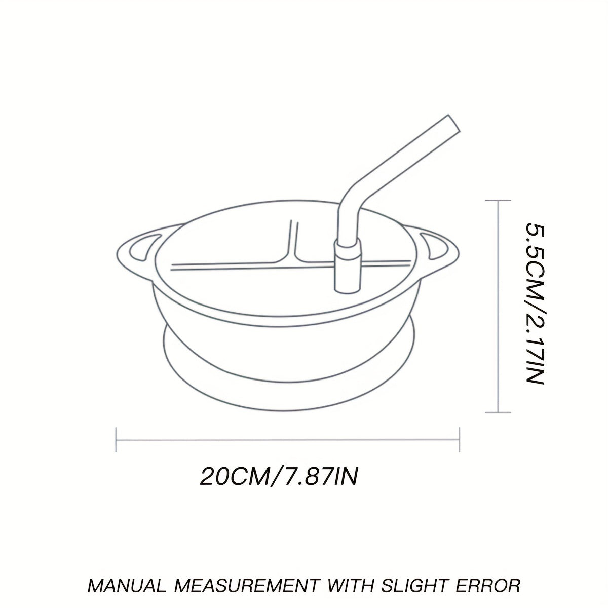 Baby Divided Bowl With Straw Silicone Suction Cup