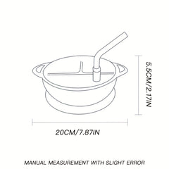 Baby Divided Bowl With Straw Silicone Suction Cup