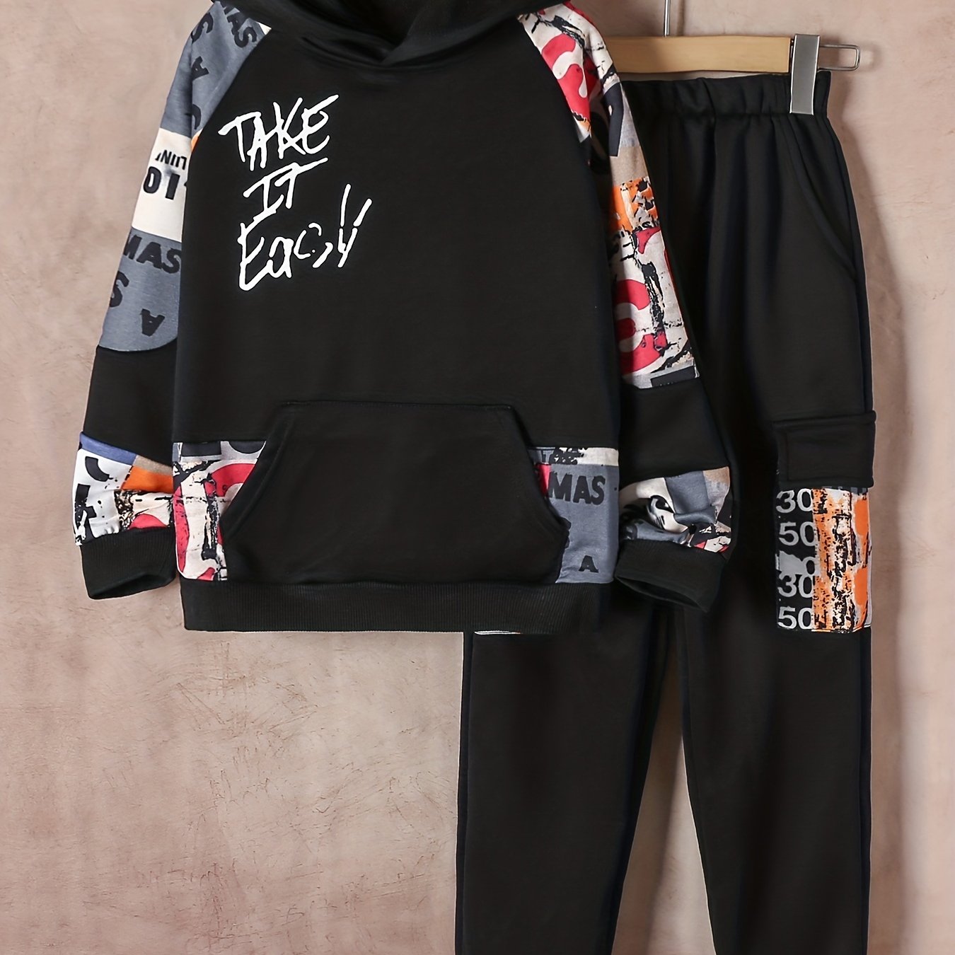 Boys Casual Sweatpants & Hoodie Set for Spring Autumn Winter