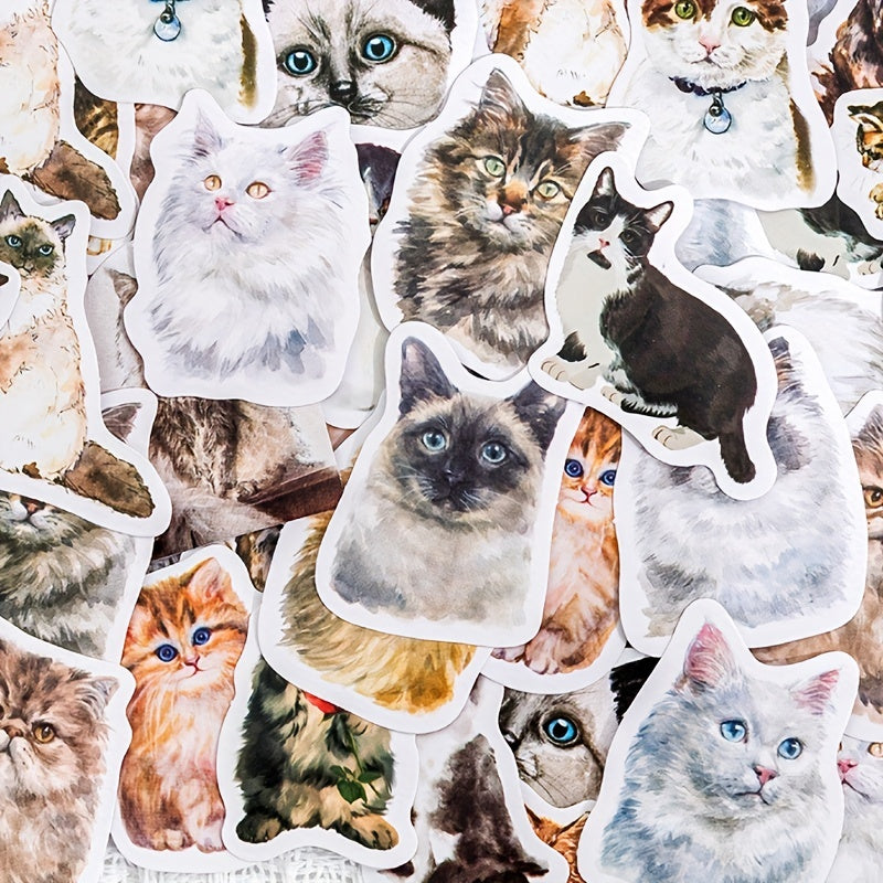46 Cat Pattern Stickers Water Bottles Laptop Scrapbook Luggage