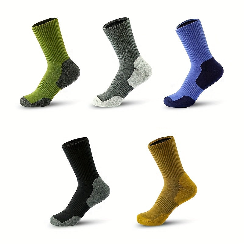 Men's Block Mid Crew Sport Socks - Sweat Absorbing, Comfy, Breathable