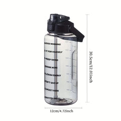 2000ml Portable Water Cup Lightweight Bottle Straw Fitness Outdoor Sports
