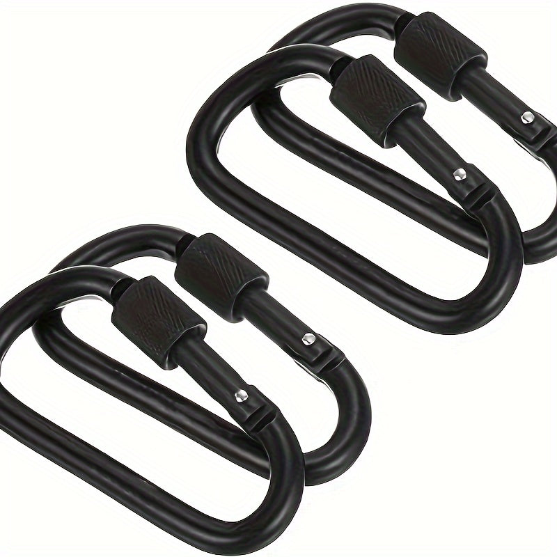 4pcs 7 Locking Hook Aluminum D Shape Clip For Outdoor Camping Hiking