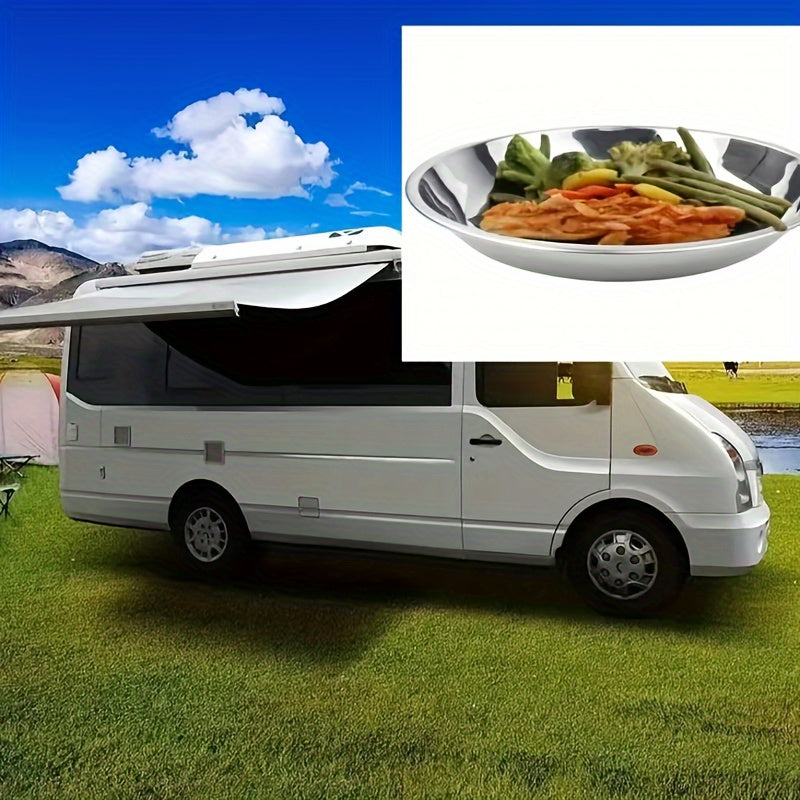 Stainless Steel Camping Plates Set Portable Picnic Tableware 5/10pcs Ramadan