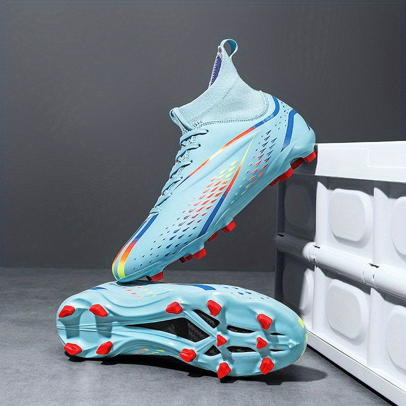 Youth Soccer Cleats Anti Skid Breathable Lace Up Outdoor Training Foot Bowl