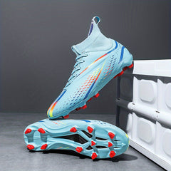 Youth Soccer Cleats Anti Skid Breathable Lace Up Outdoor Training Foot Bowl