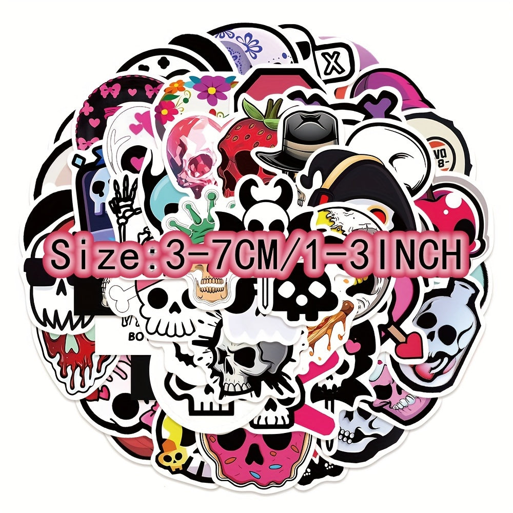 50pcs Horror Skull Graffiti Stickers Waterproof