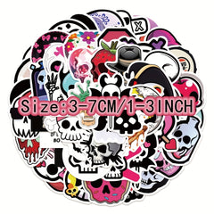 50pcs Horror Skull Graffiti Stickers Waterproof