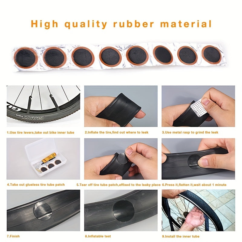 Bike Repair Kit w/ Air Pump Wrench Adhesive Tool