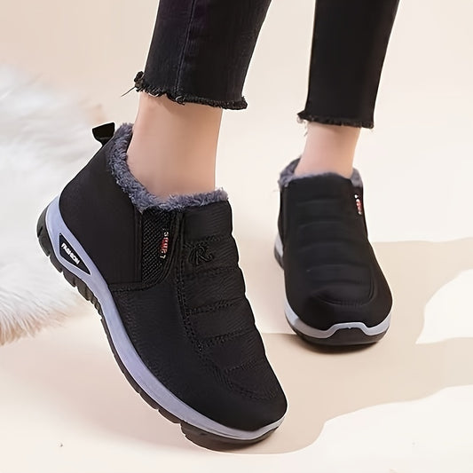 Women's Faux Fur Winter Snow Boots Anti slip Comfy Slip on Shoes