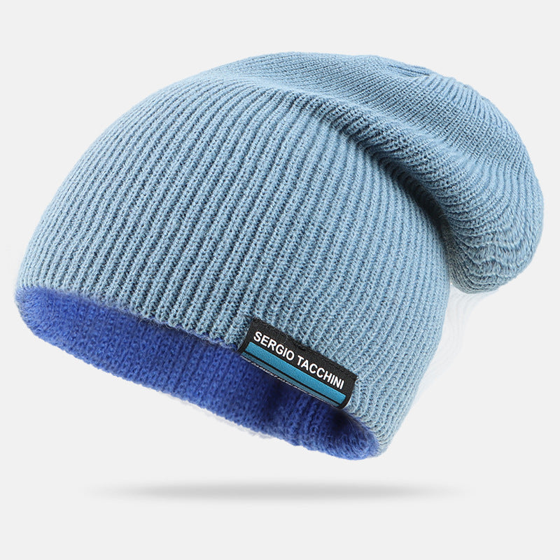 Winter Soft Beanie Hat Solid Warm Double Sided Wearable Unisex
