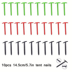 10pcs Spiral Plastic Tent Nails Camping Tent Accessories