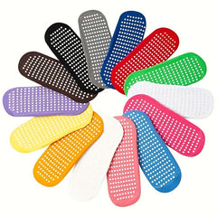 Non Slip Yoga Socks with Grips Solid Dance Socks - Pack of 4