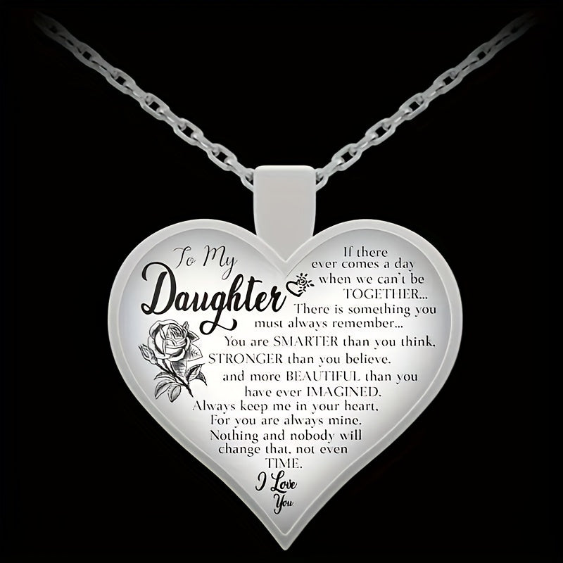 Love Heart Crystal Pendant Necklace for Daughter