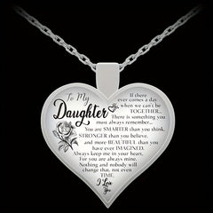 Love Heart Crystal Pendant Necklace for Daughter
