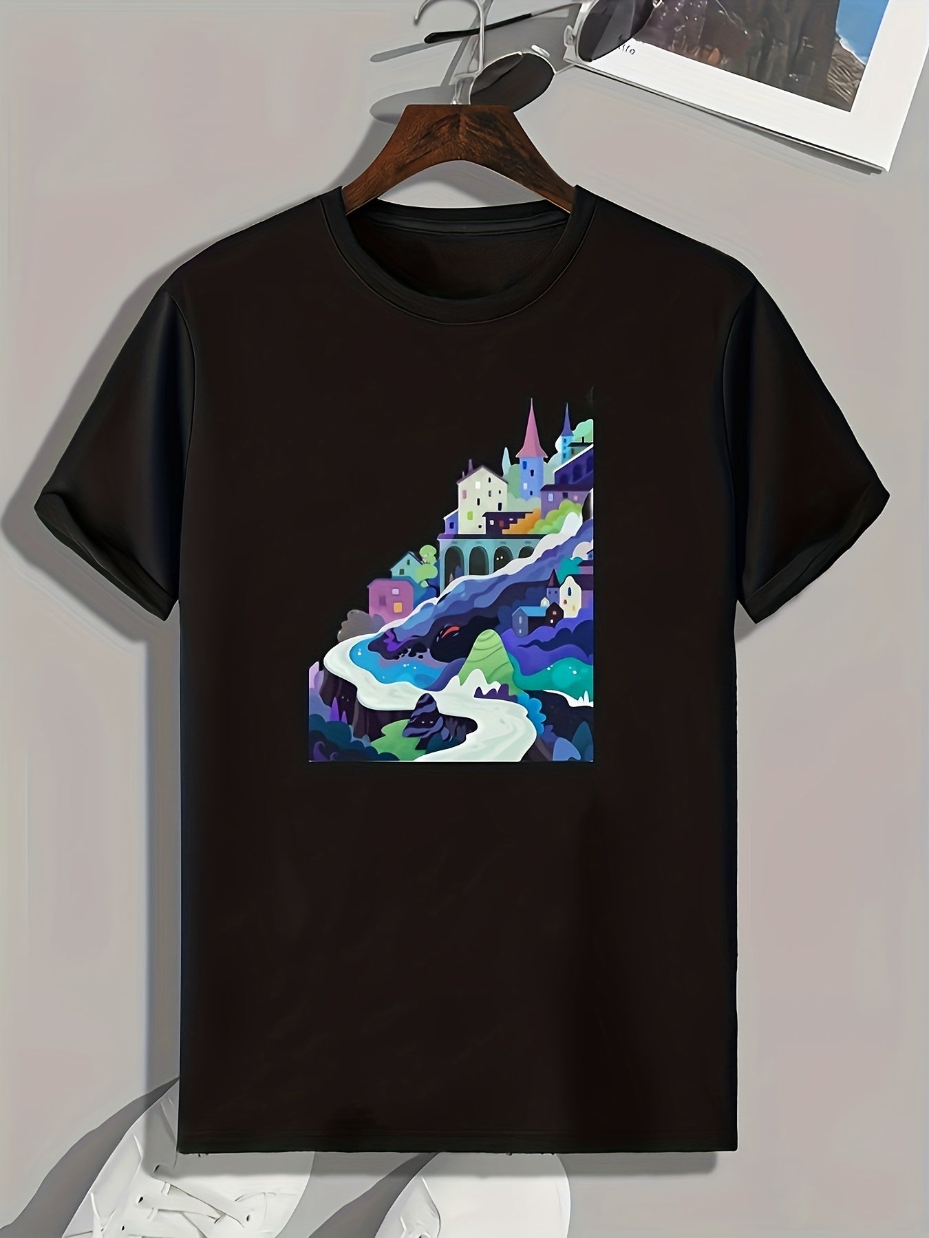Colorful Painting Print Men's Graphic T shirt Casual Comfy Tees