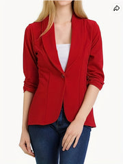 Casual Blazer Women's Plus Solid Lapel Collar Blazer