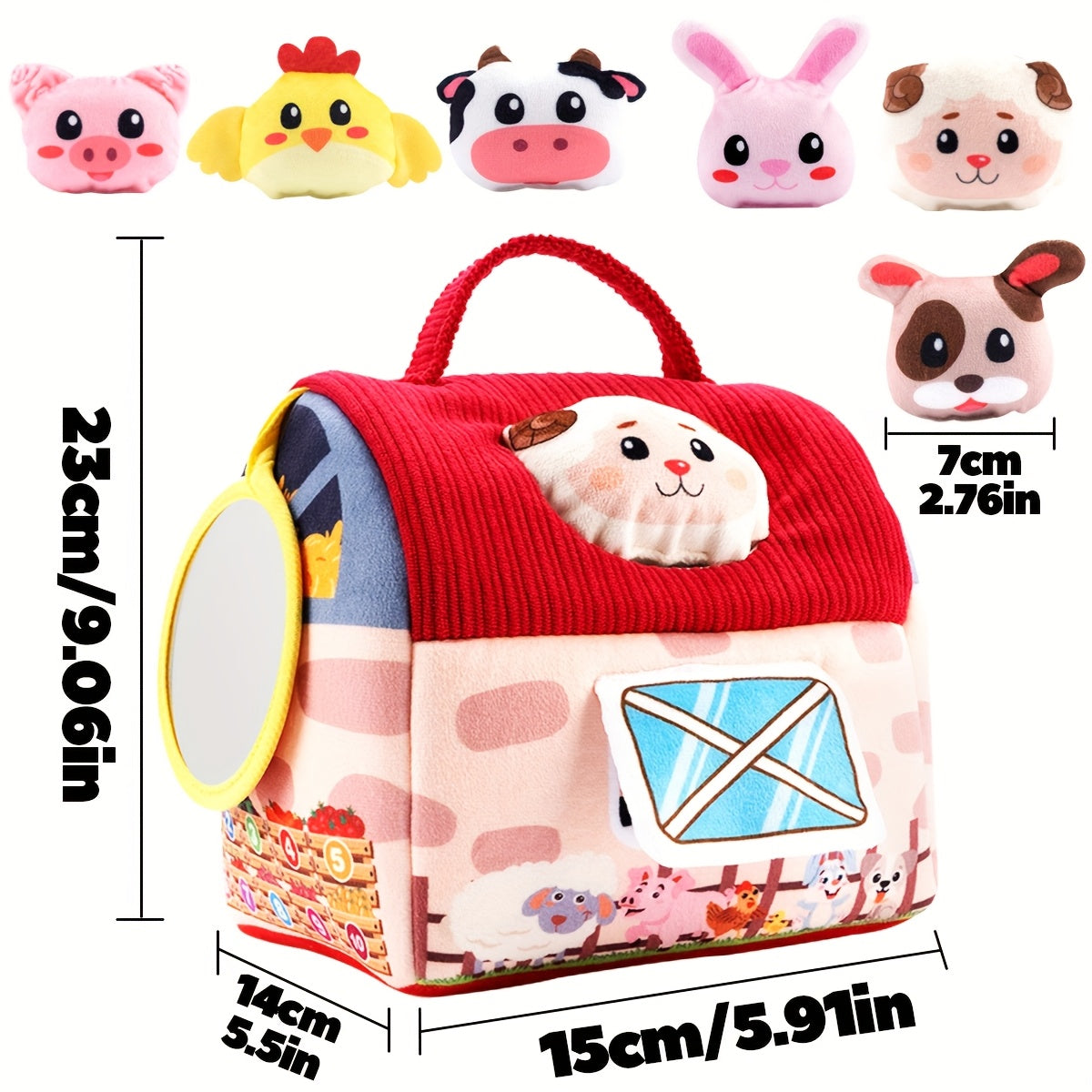 7pcs Teenage Toy Set with Farm Animals and Mirror Balls
