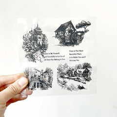 1pc Scenery House Silicone Seal Stamp for DIY Scrapbooking Albums