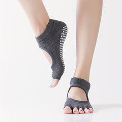 Toeless Anti skid Yoga Socks Backless Gripper Socks For Pilates Barre Ballet
