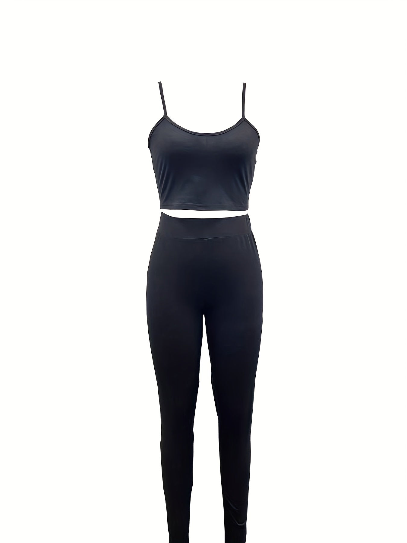 Hourglass Two piece Cami Top Set Sexy Crop Cami Top & Casual Pants 2pcs