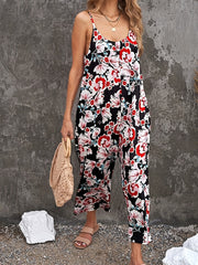 Tropical Print Cami Jumpsuit with Pockets