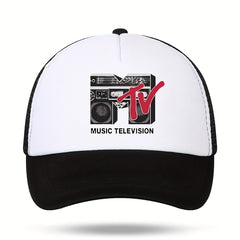 Unisex Sunshade Baseball Cap with Music Television Embroidery