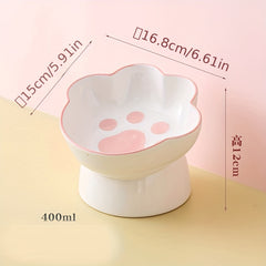 Ceramic Bowl Pet Bowl Raised Pet Dish Cat Dog Food Basin Bowl Pet Supplies