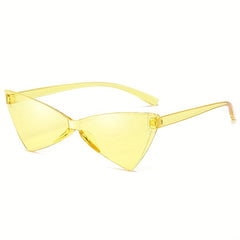 Clear Triangle Frame Sunglasses Y2K Solid One piece Glasses UV400