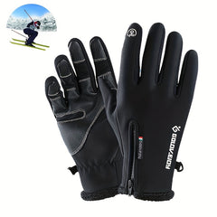 Waterproof Windproof Gloves with Touch Screen Fingers for Outdoor Activities