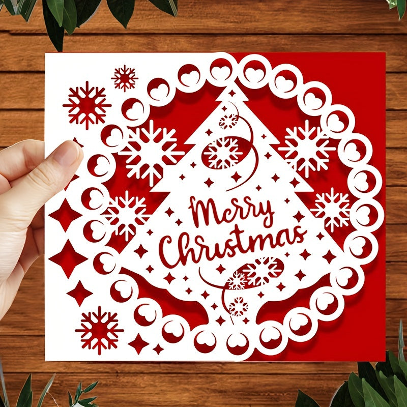 Christmas Snowman Tree Invitation Metal Cutting Dies