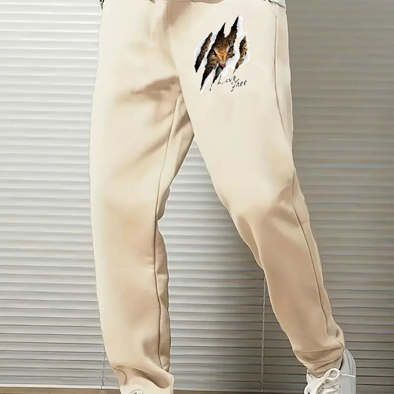 Leopard Comfy Drawstring Joggers Men s Casual Loose Fit Stretch Pants