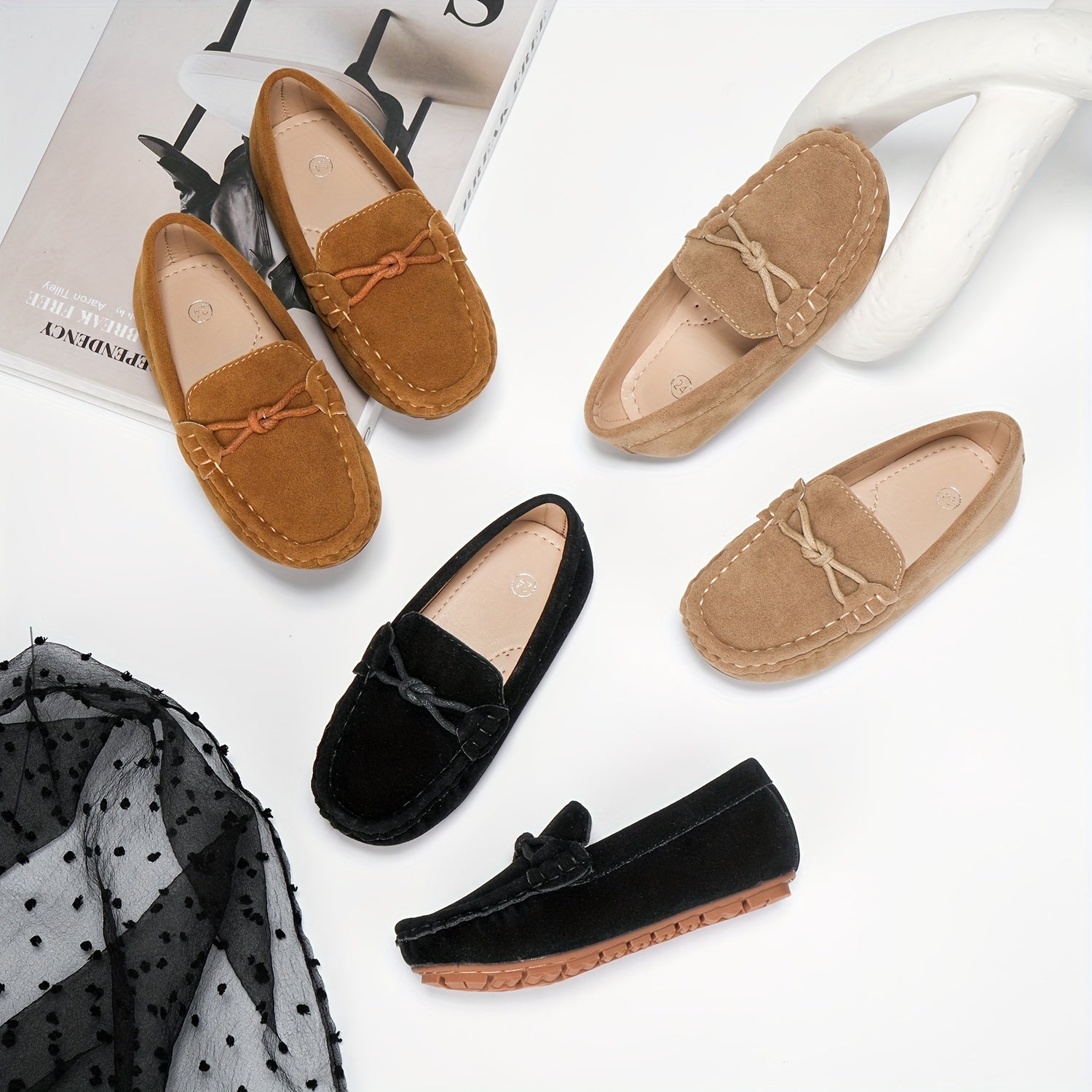 Boys Vintage Slip On Loafer Shoes Lightweight Comfortable Non Slip Shoes