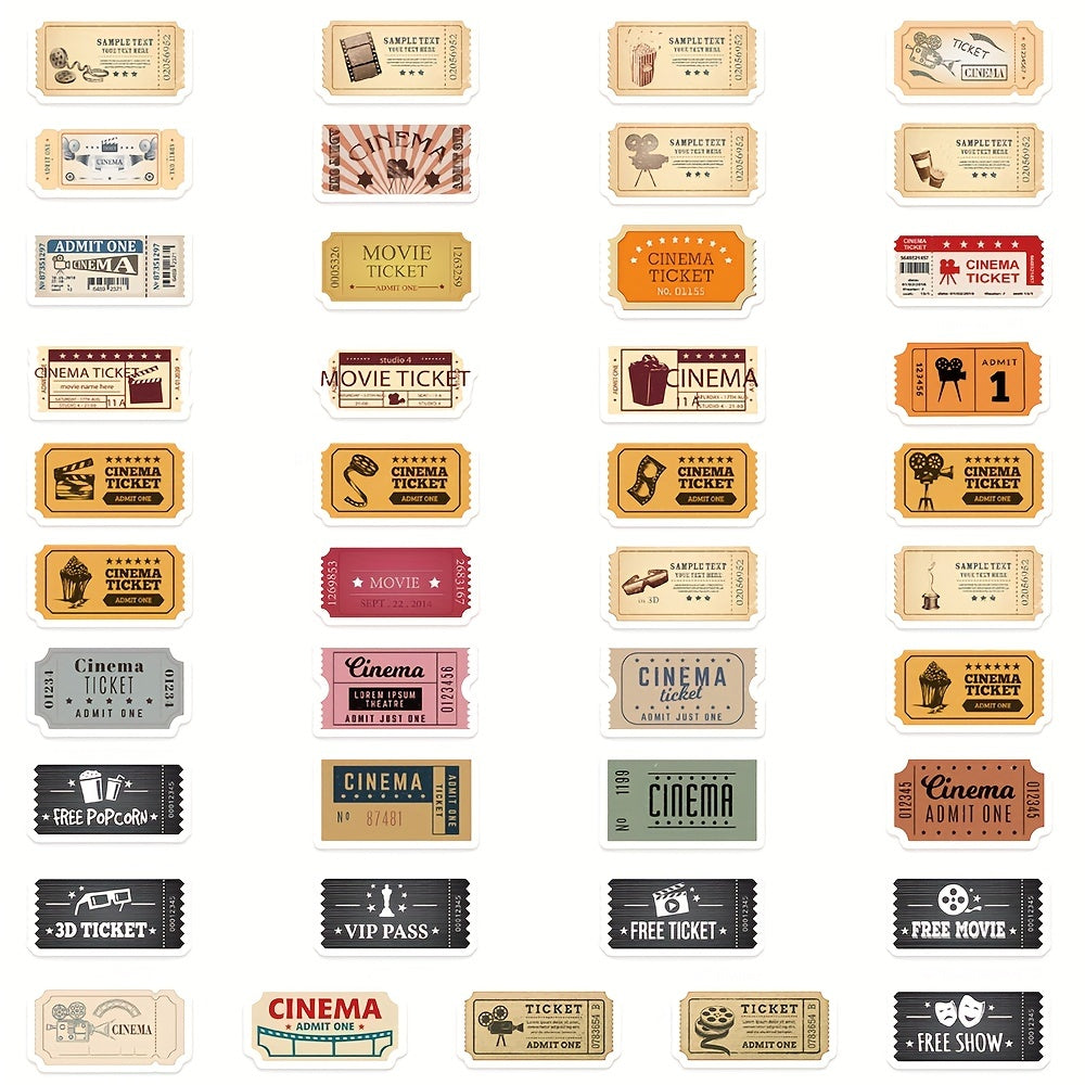 81pcs Classic Movie Tickets Retro Stickers DIY Decorative Stickers