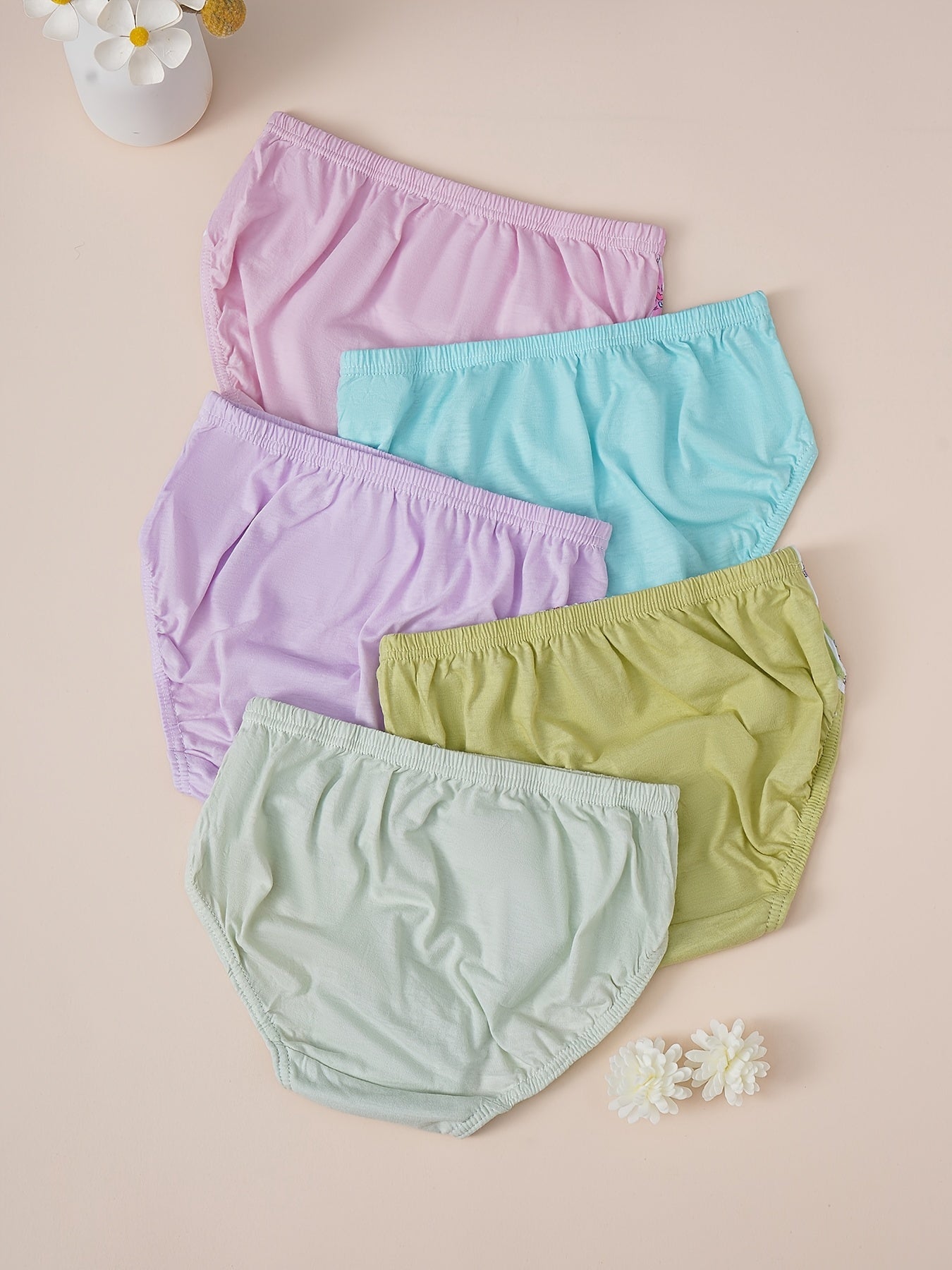 Girls Cartoon Unicorn And Rainbow Shortie Briefs Set