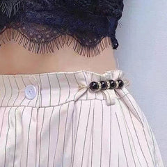 2pcs Faux Pearl Waist Buttons Pin Faux Pearl Brooch For Pants