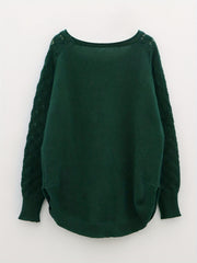 Slit Pullover Sweater Long Sleeve Casual Spring Fall Women's Clothing