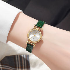 6pcs PU Leather Strap Circular Dial Quartz Watch for Men and Women